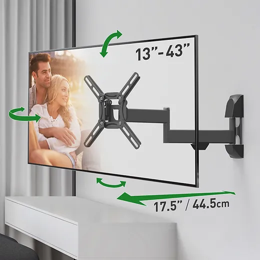 13 43 4 Movement Full Motion Tv Wall Mount Extension Swivel And Tilt Barkan Mounts 