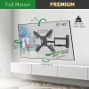 13" - 83" 4 Movement Long Full Motion TV Wall Mount - Extension, Swivel & Tilt